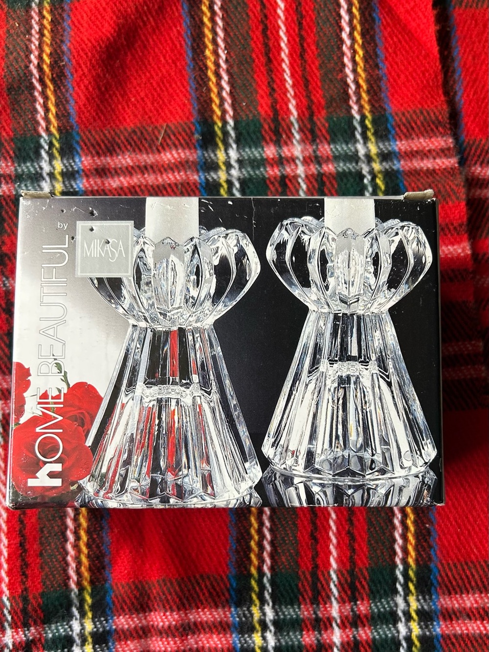Mikasa Clear Crystal Faceted Candlesticks